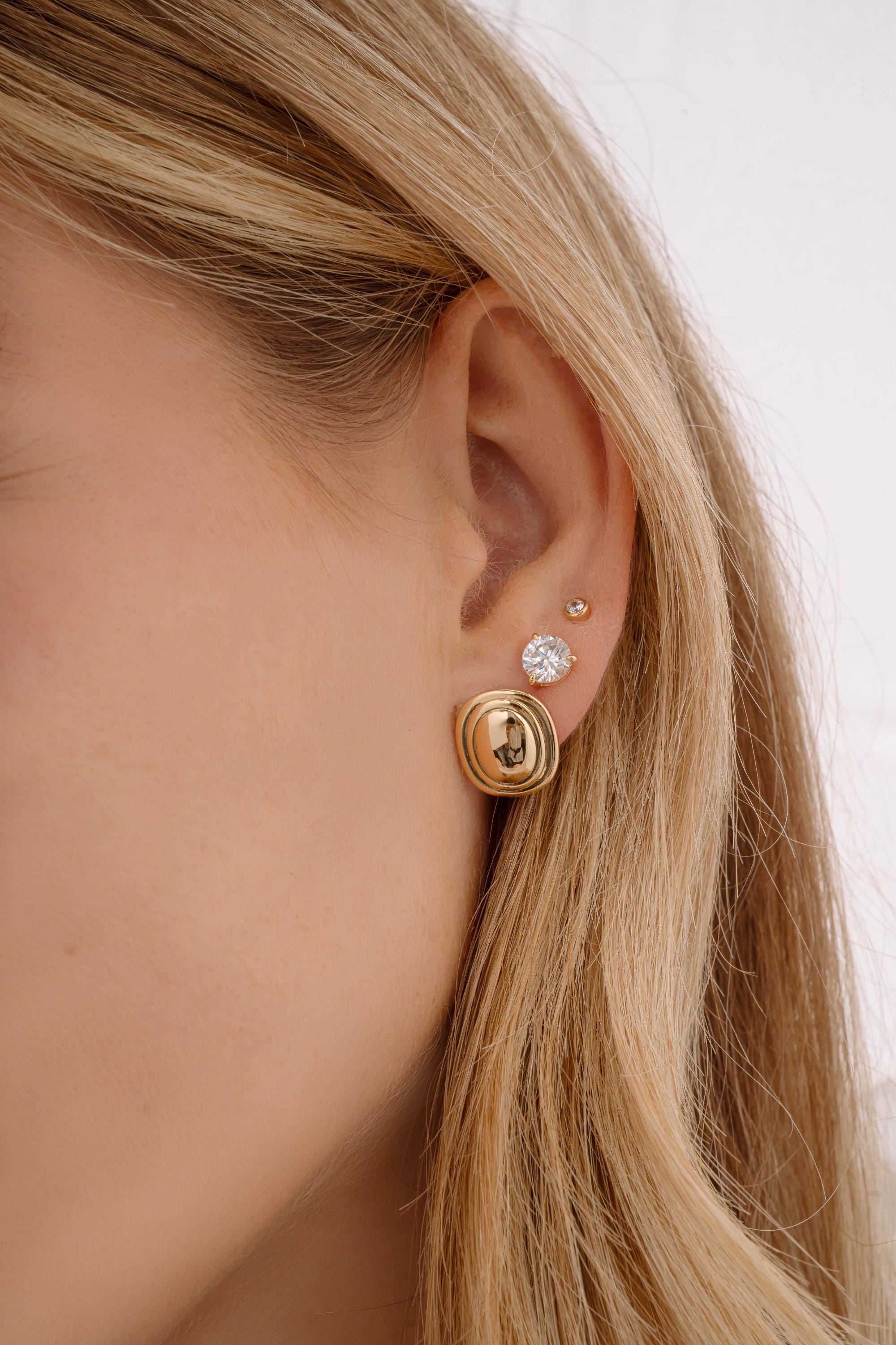 Oval Statement Earrings by Sami Jewels, Stud Earrings, Vintage Jewelry, Unique Earrings