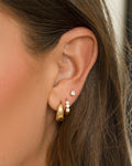 Chunky Gold Small Hoop Earrings, 14k Gold Plated Everyday Earrings