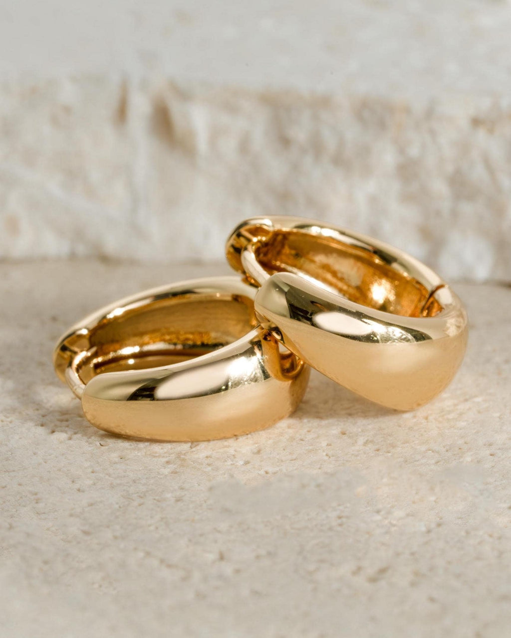 Chunky Gold Small Hoop Earrings, 14k Gold Plated Everyday Earrings