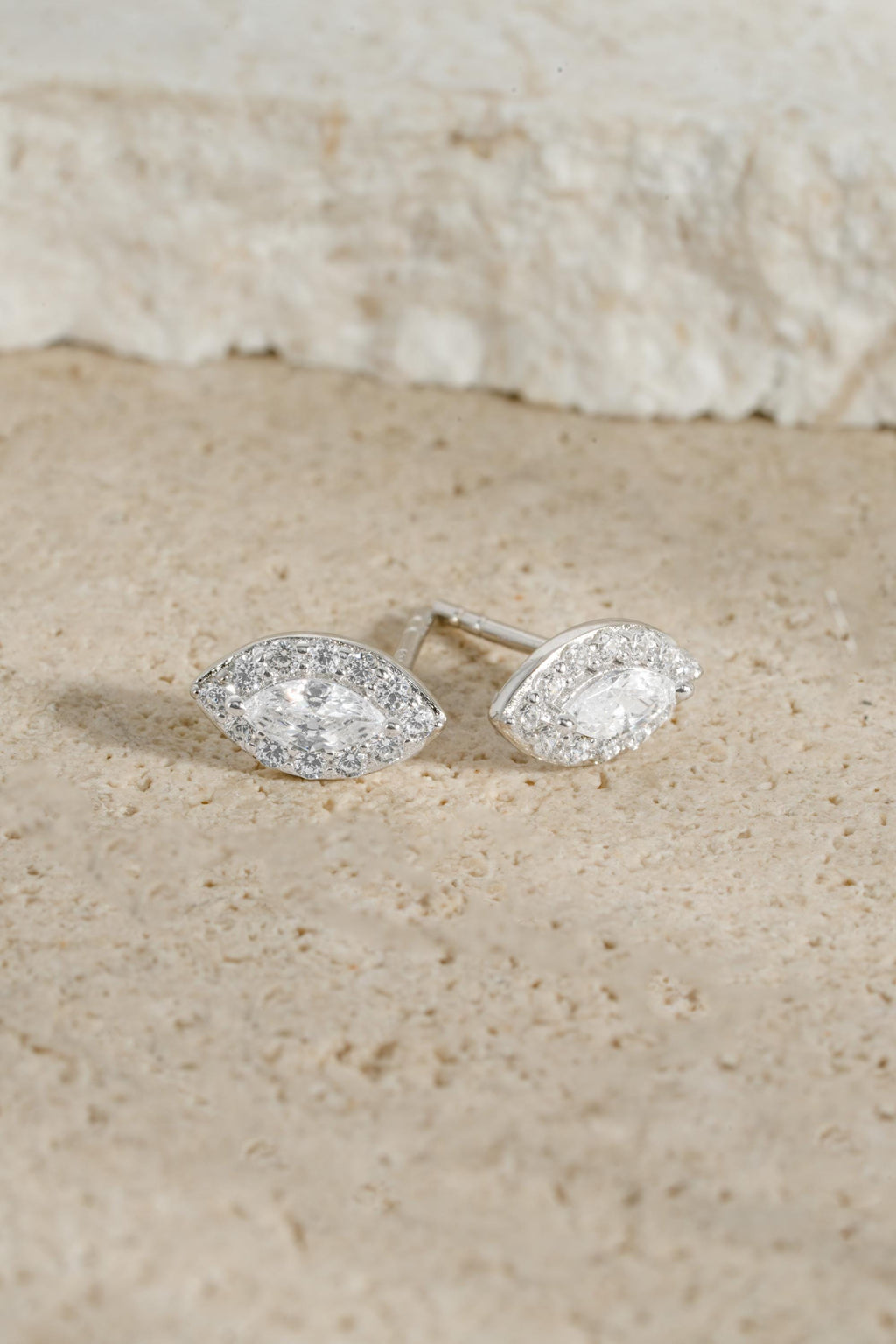Marquise Earrings, Diamond Studs, Minimalist Stud Earrings