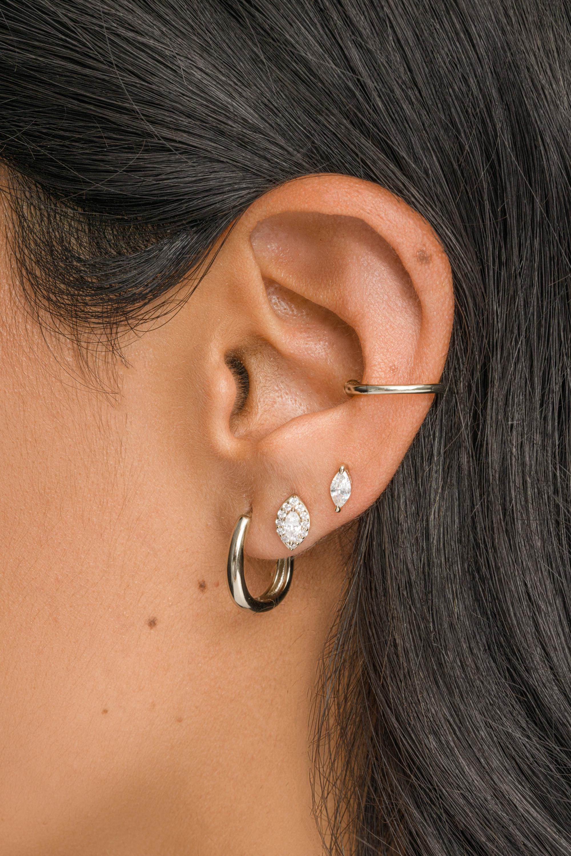 Marquise Earrings, Diamond Studs, Minimalist Stud Earrings
