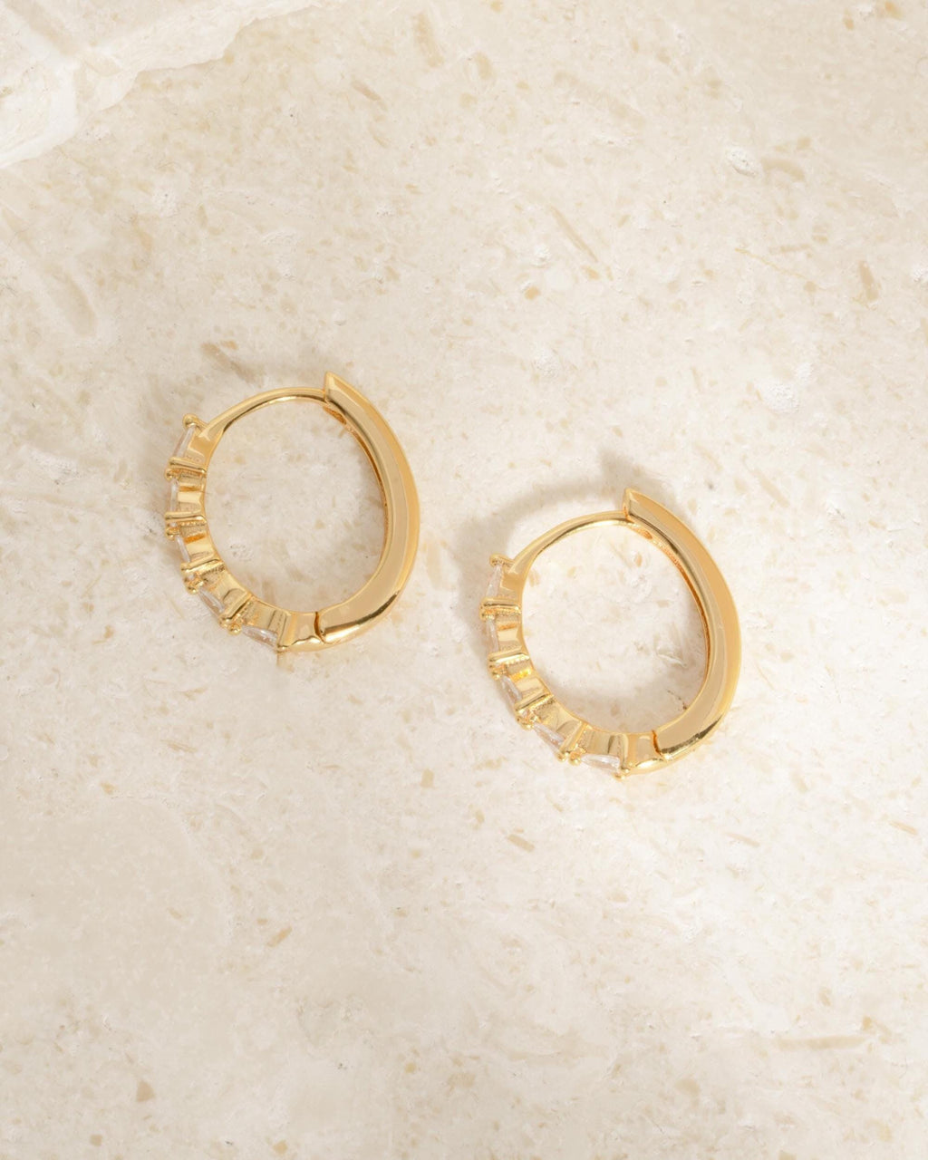 Pear Cut Diamond Hoop Earrings, Dainty Earrings, Huggie Hoop, Small Hoop Earrings, Minimalist Earrings