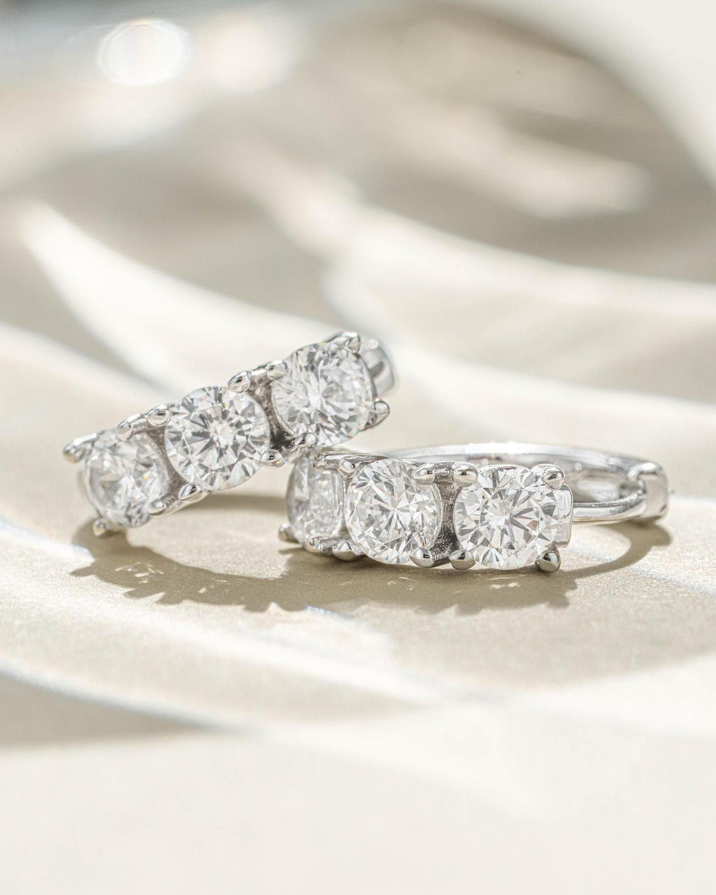 Diamond Huggie Hoop Earrings, Dainty Earrings, Bridesmaids Gift, Bridal Earrings, Gift for Her