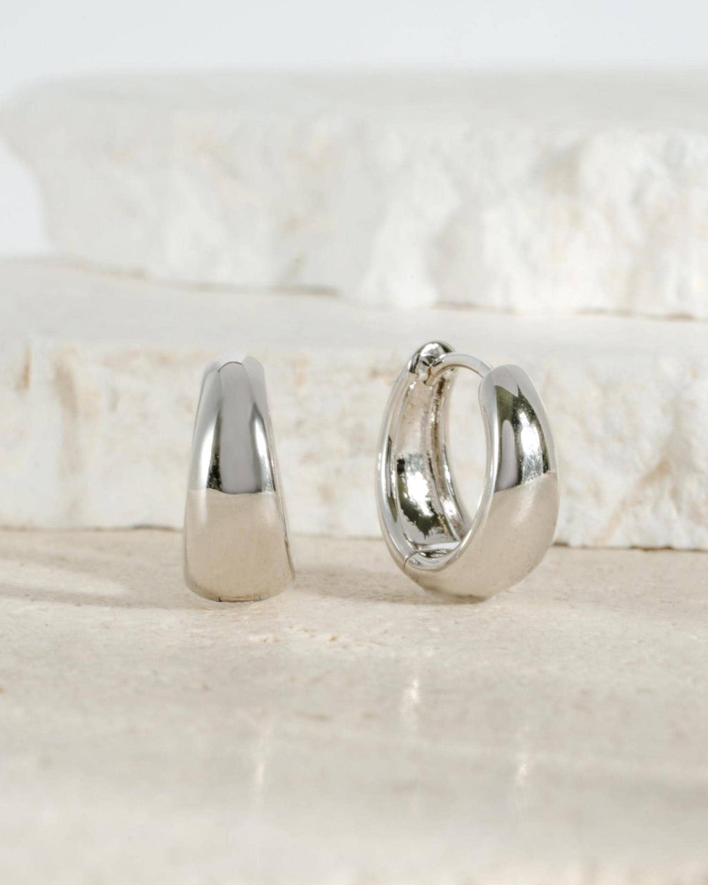 Chunky Gold Small Hoop Earrings, 14k Gold Plated Everyday Earrings