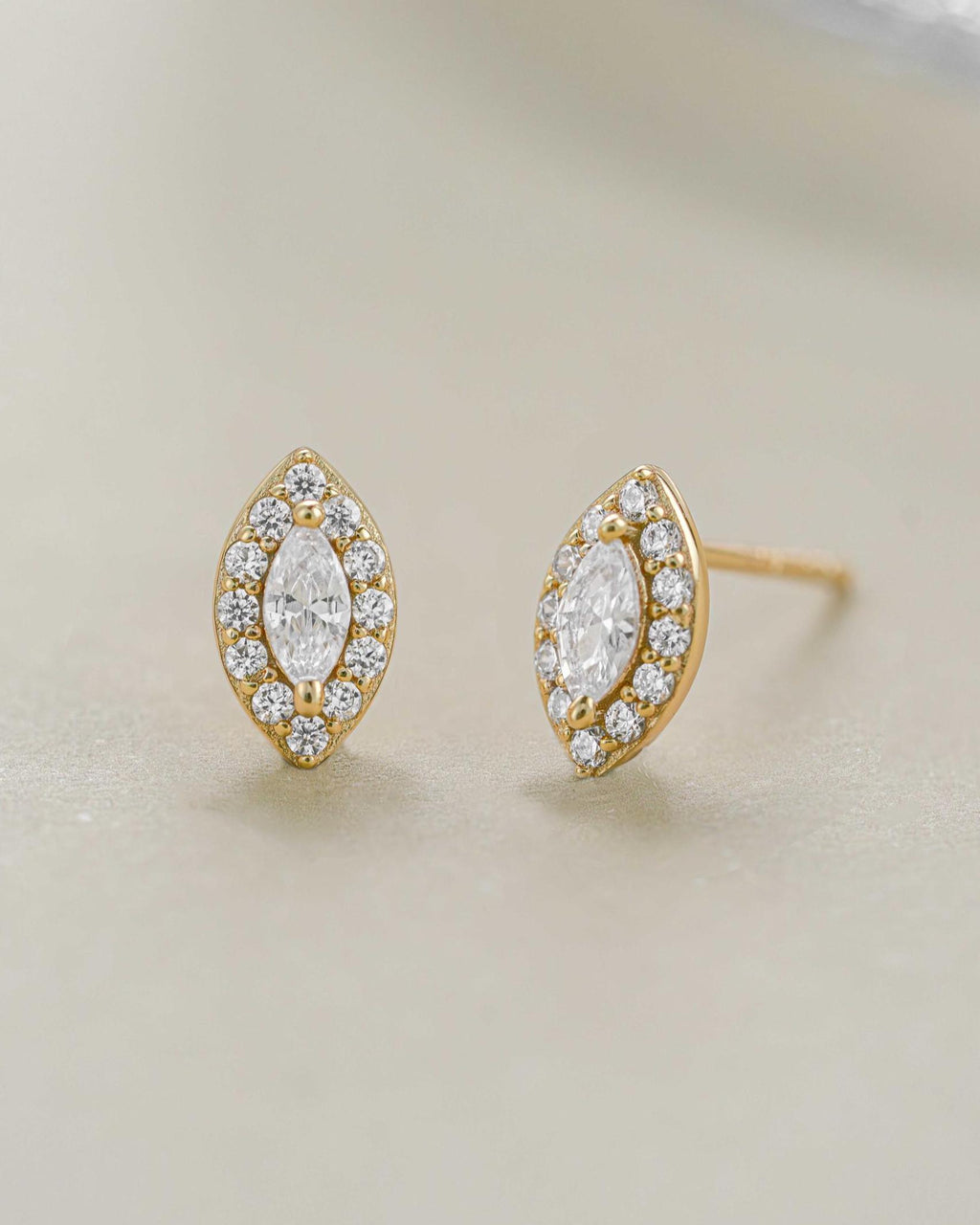 Marquise Earrings, Diamond Studs, Minimalist Stud Earrings