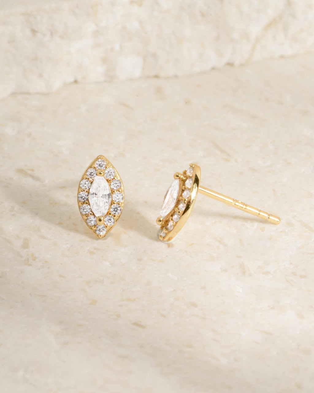 Marquise Earrings, Diamond Studs, Minimalist Stud Earrings