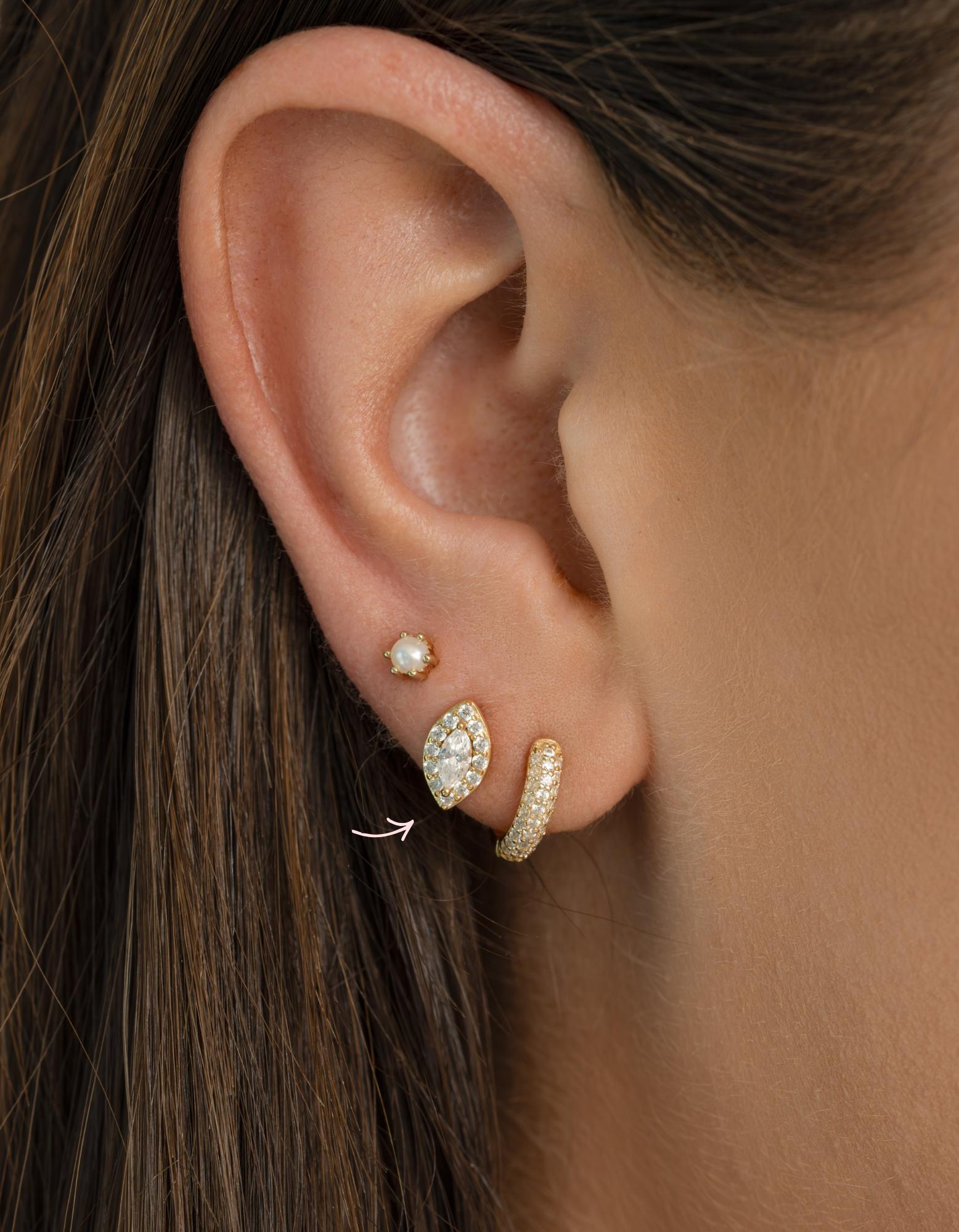 Marquise Earrings, Diamond Studs, Minimalist Stud Earrings