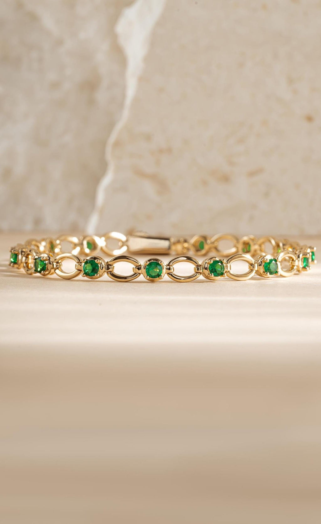 Emerald Tennis Bracelet, Minimalist Style Available in Multiple Sizes in Gold or Silver, May Birthstone, Mothers Day Gift