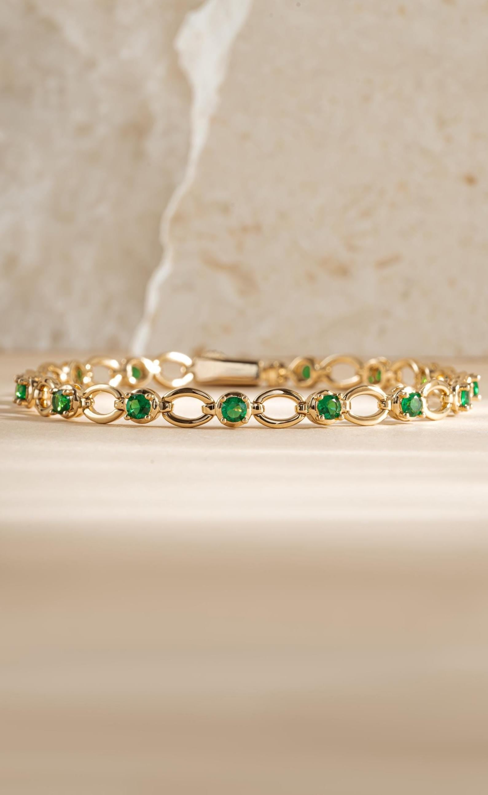 Emerald Tennis Bracelet, Minimalist Style Available in Multiple Sizes in Gold or Silver, May Birthstone, Mothers Day Gift