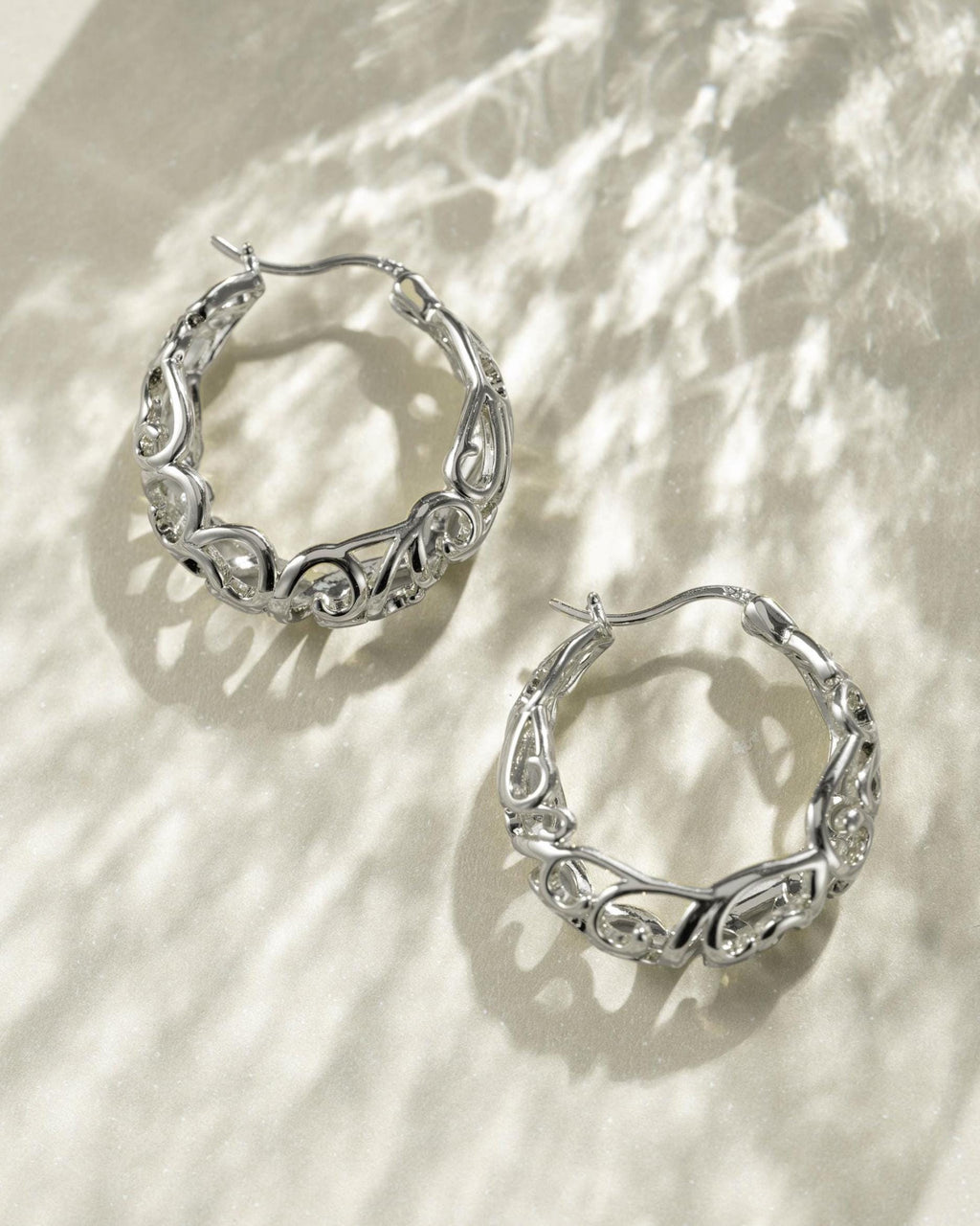 Filigree Gold Hoop Earrings, Vintage Style Statement Hoops
