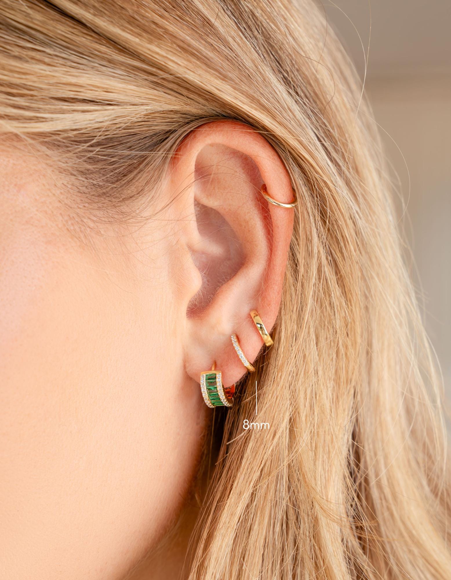 Diamond Huggie Hoop Earrings, Small Earrings, Minimalist Earring, 14k Gold Plated and Sterling Silver