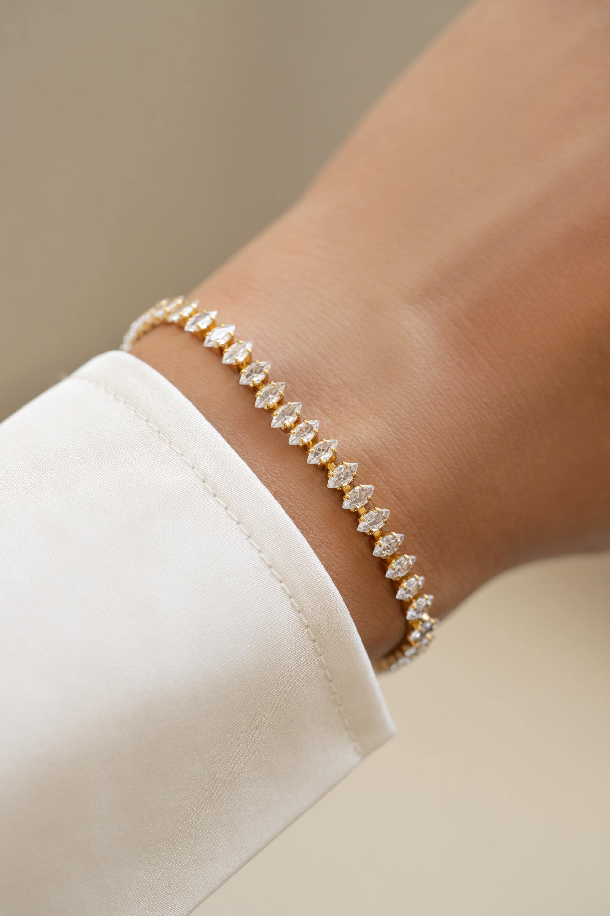Marquise Tennis Bracelet, Diamond Bracelet, Dainty Bracelet, Gift for Her, Minimalist Bracelet
