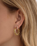 Filigree Gold Hoop Earrings, Vintage Style Statement Hoops