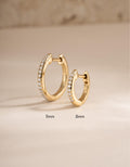 Diamond Huggie Hoop Earrings, Small Earrings, Minimalist Earring, 14k Gold Plated and Sterling Silver